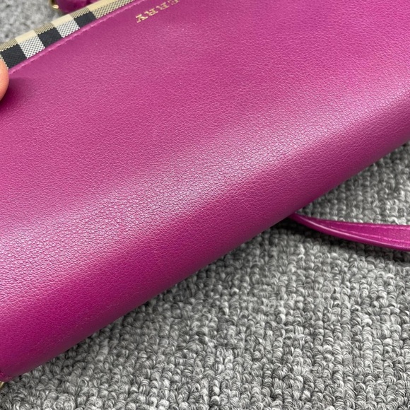 100% Authentic Burberry Henley Pink/Brown Leather Shoulder Bag - Picture 8 of 15